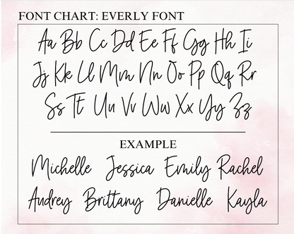 Font and color options for personalized champagne flutes