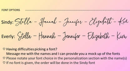 Birth flower and font choices for personalized glass can