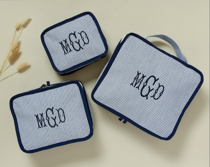 Personalized embroidered travel packing cube with monogram