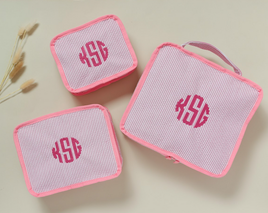  Monogrammed packing cube for suitcase organization