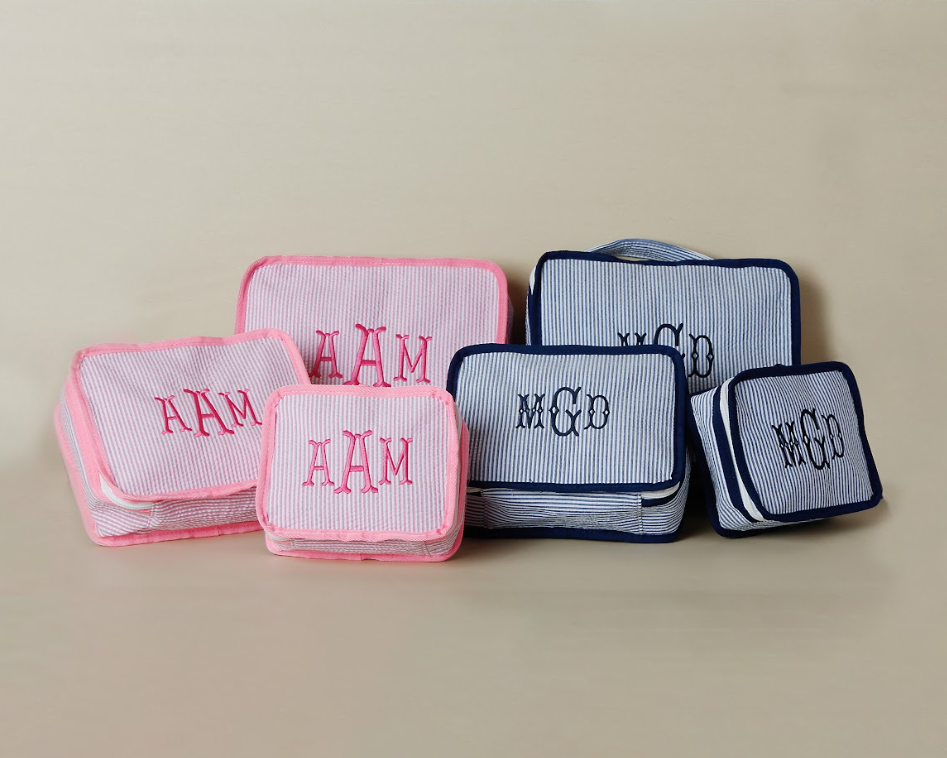 Embroidered travel packing cube with custom name
