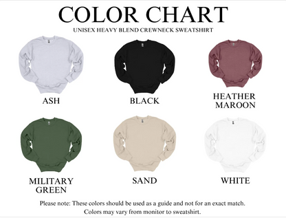 Sweatshirt color and font options for personalized mama sweatshirt