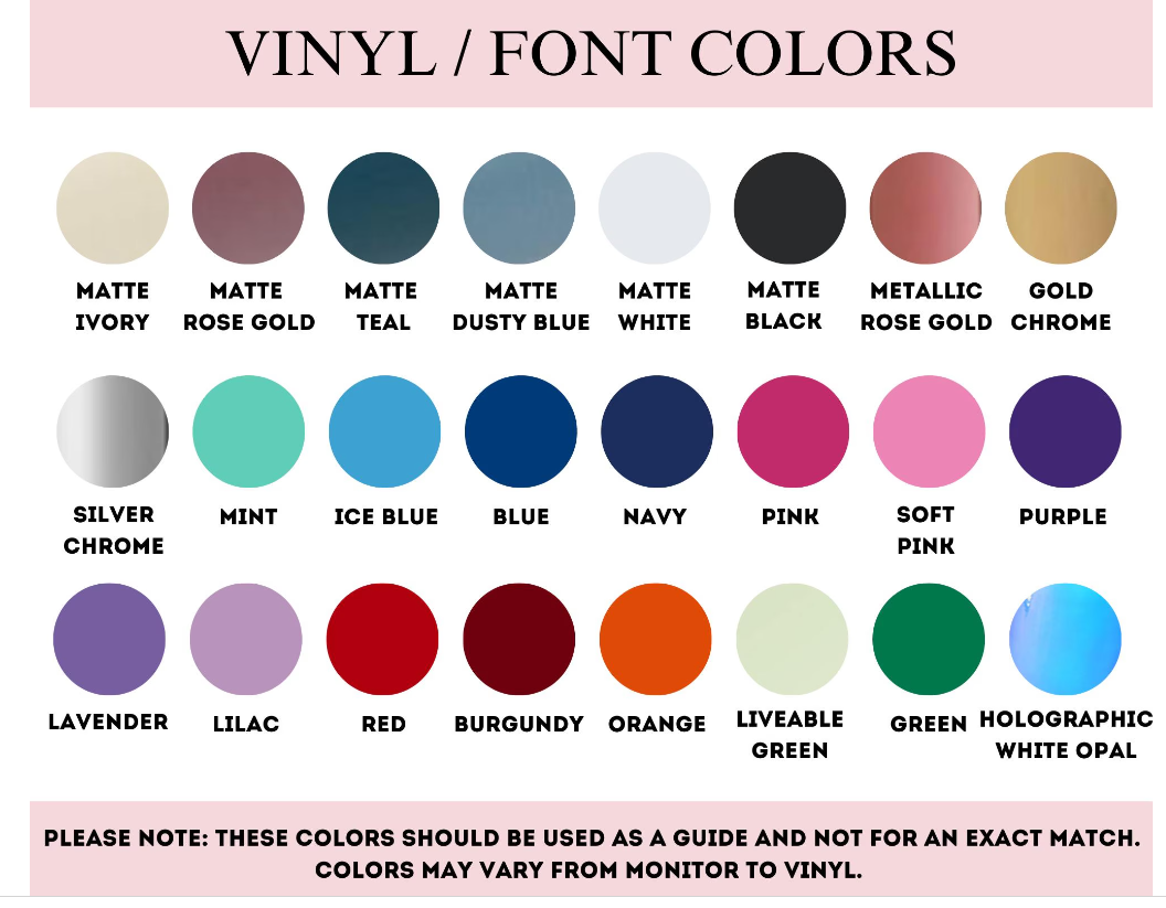 Vinyl Color Options