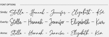 Font choices for personalized iced coffee cup