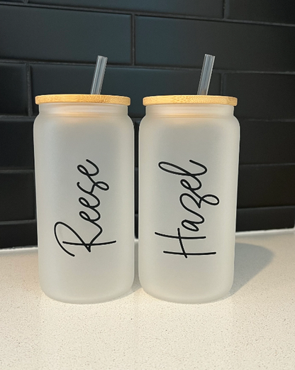 16oz. Frosted Personalized Iced Coffee Cup