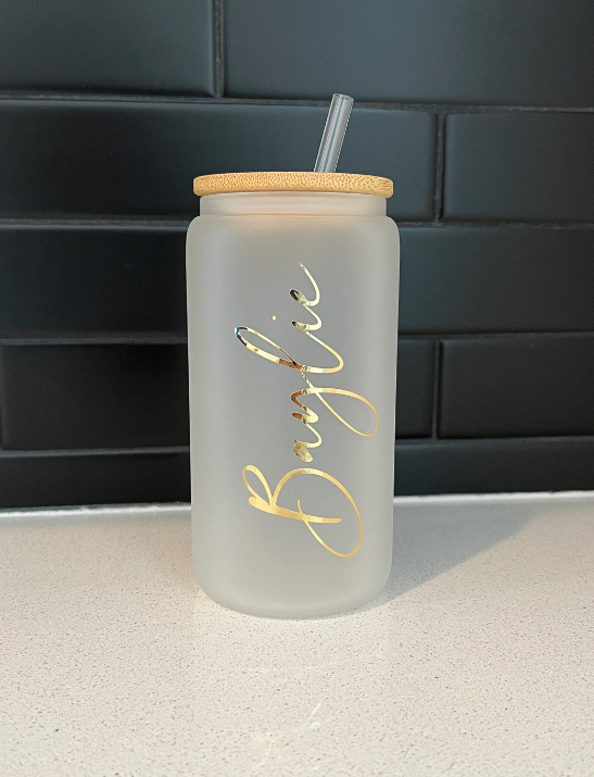 16oz. Frosted Personalized Iced Coffee Cup