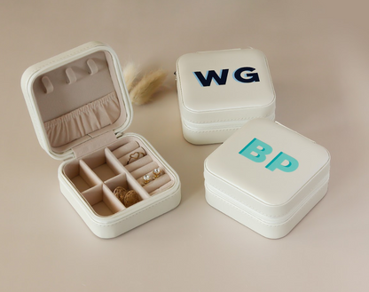 Personalized Monogrammed Travel Jewelry Box – Stylish, Custom, and Perfect for Travel