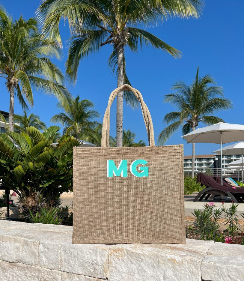 Monogramed Jute Bag