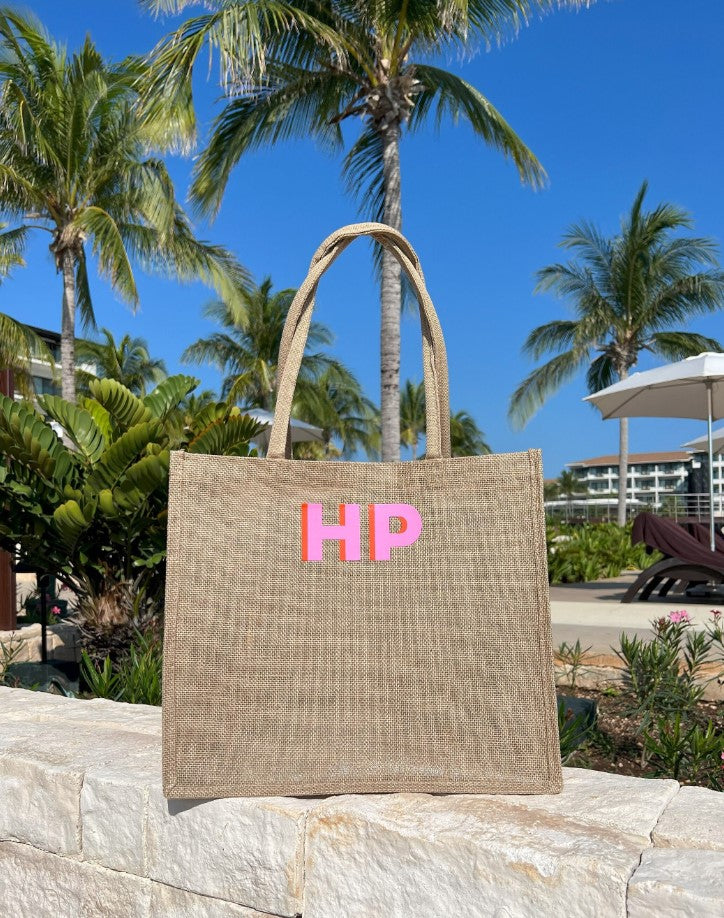 Monogramed Jute Bag