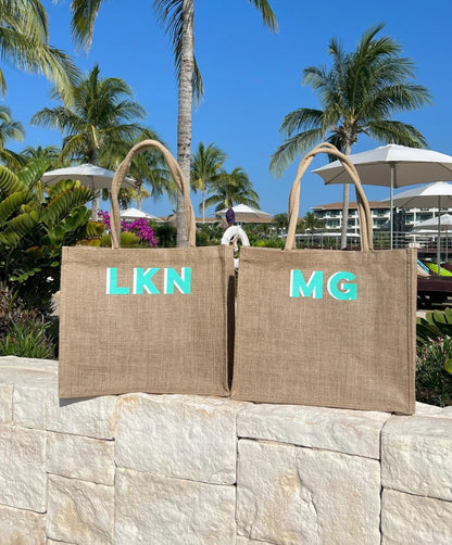 Monogramed Jute Bag